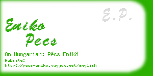 eniko pecs business card
