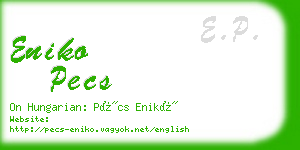 eniko pecs business card
